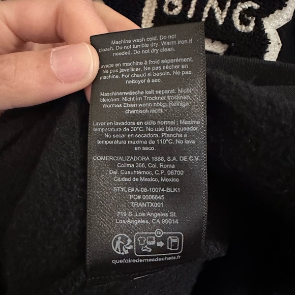 Anine Bing Miles Oversized Letterman Sweatshirt Black Cotton Size Medium - Picture 10 of 10